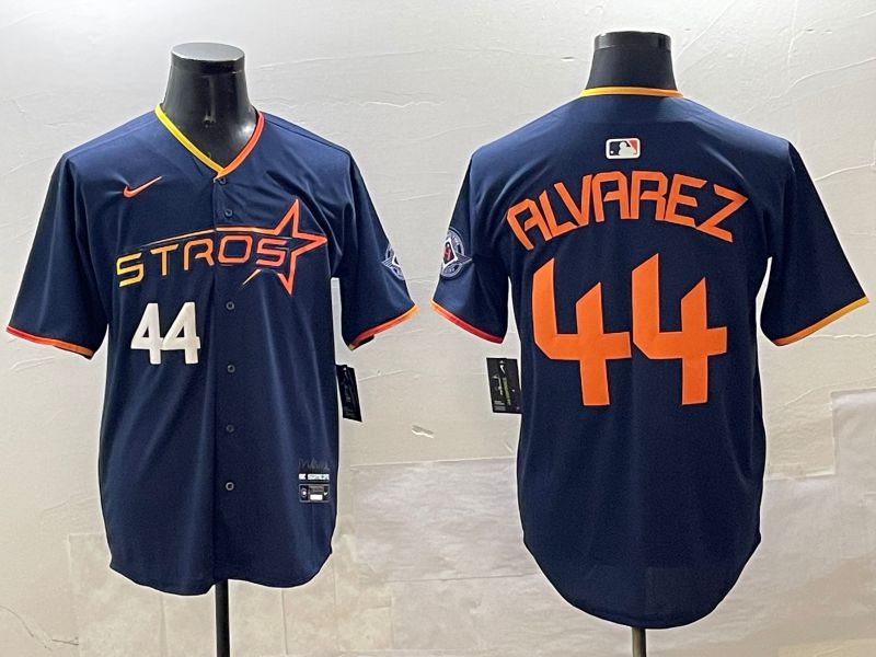 Men Houston Astros #44 Alvarez Drak Blue Three generations Joint Name 2025 Nike MLB Jersey style 7